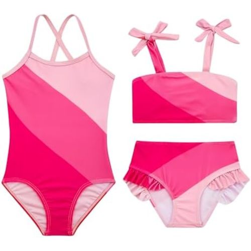 Toddler Girls Swimsuit Two Sets Matching Bikini Set Bathing Suits Tikini 2-6T Adjustable Strap Summer Beach