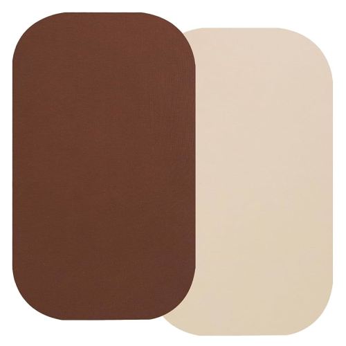 100% Organic Cotton Bassinet Sheets Compatiable with Baby Delight Beside Me Dreamer Bassinet & Mika Mikcy Bedside Sleeper, 2 Pack Jersey Knit Fitted Sheet for Baby, Pale Yellow and Brown