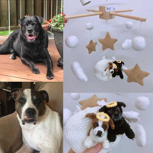 Personalized Dog Baby Mobile, Baby Nursery Crochet Mobile, Crochet Baby Mobile, Crib Dog Mobile, Newborn Gift, New Mom Gift, Gift For Baby