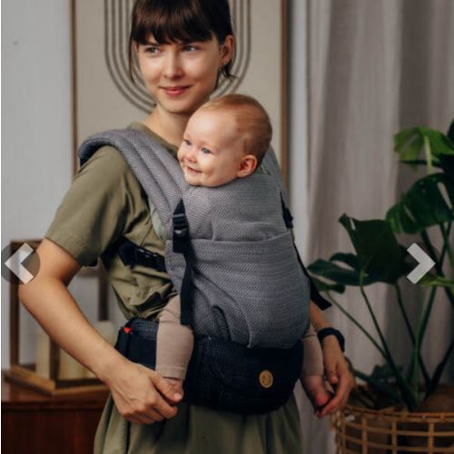 LennyLight Carrier, Standard Size, herringbone weave 100% cotton - LITTLE HERRINGBONE OMBRE GREY