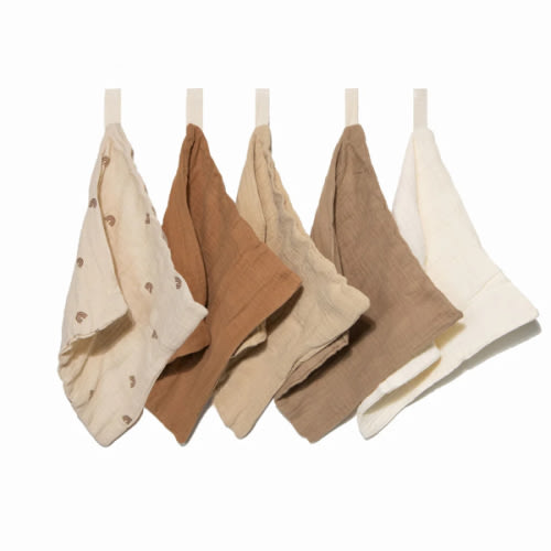 Organic Baby Wash Cloths Muslin (5 Pack)