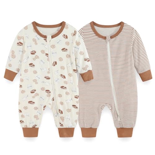 JELYLOVE Unisex Rayon Made from Bamboo Zipper Baby Boy Girl Rompers 2 Pcak Long Sleeve Infants Jumpsuits New Born Clothes