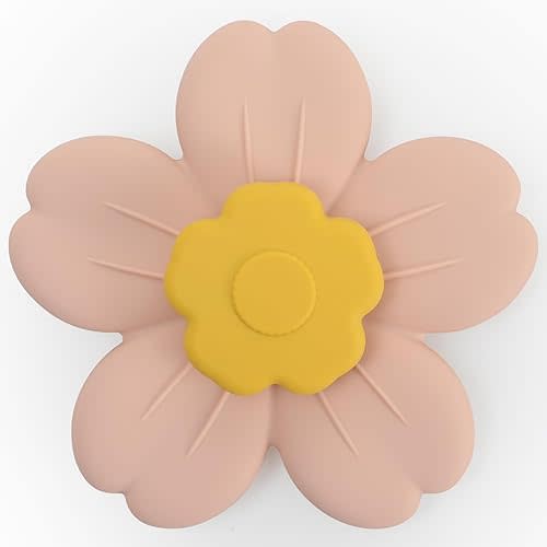 Suction Spinning Toy, Silicone Toddler Sensory Toys for Bath Toys Birthday Gift (Mustard&Blush)