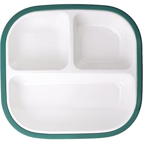BABELIO 8'' Porcelain Plate with Silicone Suction Sleeve - Matcha Green