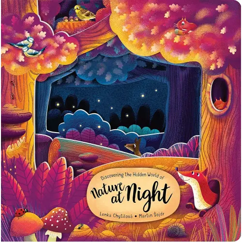 Discovering the Hidden World of Nature at Night (Happy Fox Books) Board Book for Kids Ages 3-6 to Learn About Nocturnal Forest Animals - Unique Pages, Fun Facts, and Vocabulary Words (Peek Inside)