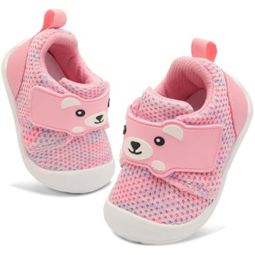 FEETCITY Baby Walking Shoes Wide Baby Shoes Boys Girls Infant Sneakers Crib Shoes Breathable Toddler Barefoot Shoes Slip On Shoes