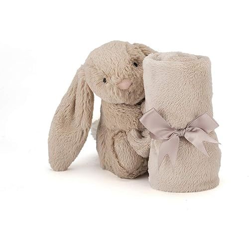 Jellycat Bashful Beige Bunny Soother, 13.5 inches - Security Blanket & Lovey for Babies - Baby Gift