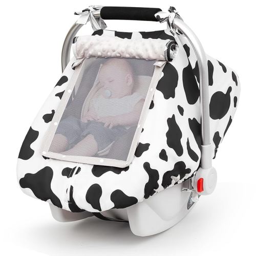 Unicorn Castle Baby Car Seat Cover Infant Car Seat Covers for Babies Breathable Car Seat Canopy Mesh Window Carseat Cover for Four Seasons Newborn