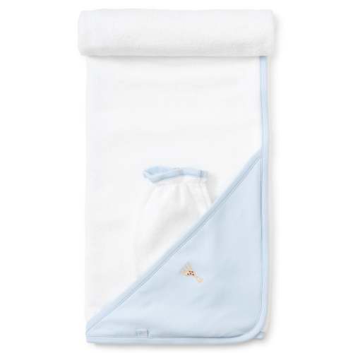 Sophie la girafe Blue Hooded Towel & Mitt Set
