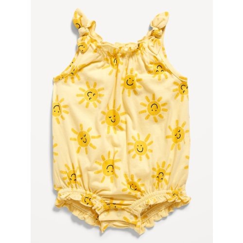 Sleeveless Tie-Shoulder One-Piece Romper for Baby