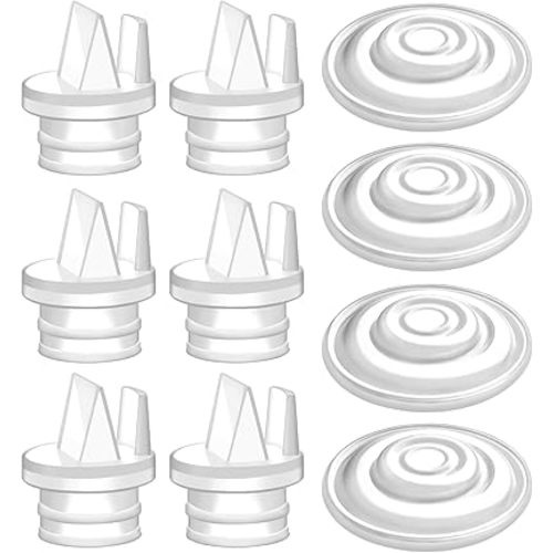 Maymom Pump Parts Incl Duckbill Valve with Pull Tab Silicone Diaphragm Compatible with Spectra S1, S2, Synergy Gold; Not Original Spectra Pump Parts; 10 pc
