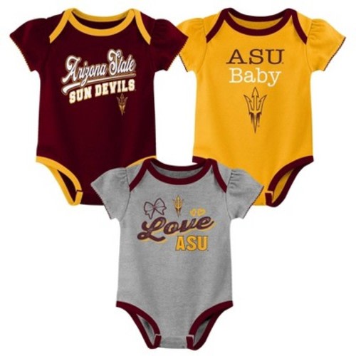 NCAA Arizona State Sun Devils Infant Girls' 3pk Bodysuit, Size: 3-6M