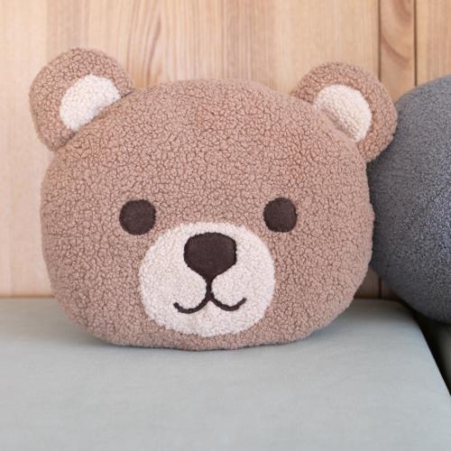 Cute Bear Pillow, Teddy Bear Cushion, Nursery Decor, Handmade Plush Pillow, Soft Boucle Pillow, Kids Room Decor, Gift Idea