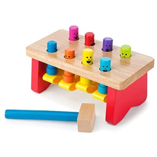 Melissa & Doug Deluxe Pounding Bench Wooden Toy With Mallet