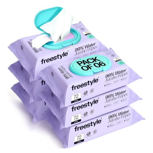 Amazon.com: Freestyle Soft Jumbo Baby Wipes, Hypoallergenic and Unscented, Water-Based Wet Wipes for Babies, Finely Suited for Sensitive Skin, Thick & Oversized, Pack of 6, 72 Wipes Per Pack : Baby
