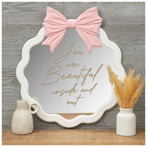 You Are Beautiful Bow Wall Mirror