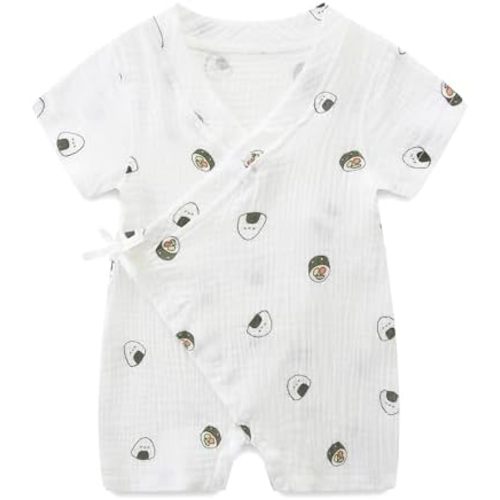 Baby Kimono Robe Romper with Traditional Korean Design Prints 100% Cotton