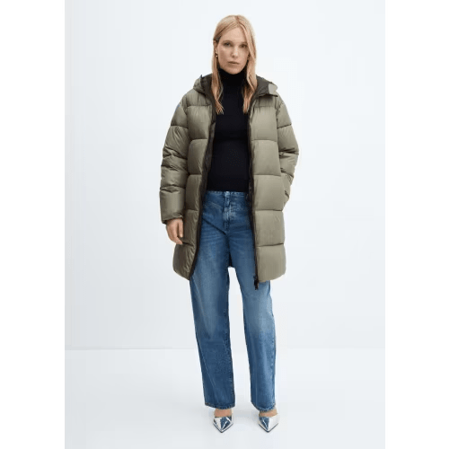 Padded carrying anorak with hood - Women | MANGO OUTLET USA