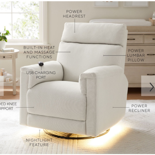 Dream Deluxe Swivel Glider Recliner with Heat and Massage