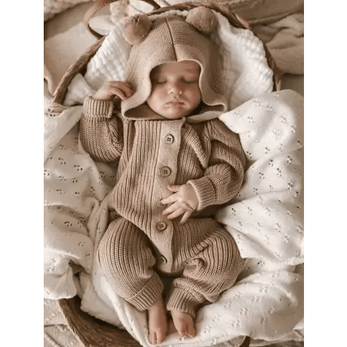Little B's Classic Hoodie Jumpsuit - Cacao