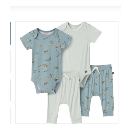 4-Piece Baby Boys Teal Fishing Bodysuits and Pants Set – Gerber Childrenswear