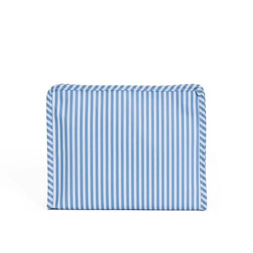 Large Roadie Zip Pouch, Chambray Pimlico Stripe