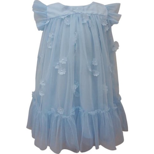3D Floral Appliqué Tulle Dress