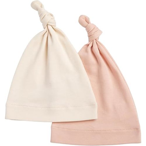 Baby Knotted Hat, 100% Organic Pima Cotton Jersey Beanie, Super-Soft Cap for Newborn Infant Boy Girl Unisex