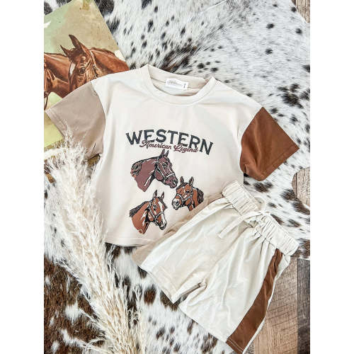 lWestern Legends Color Block Short Set