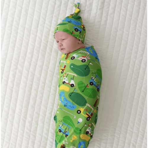 Fairway Fun Swaddle & Hat Set - Little Sleepies
