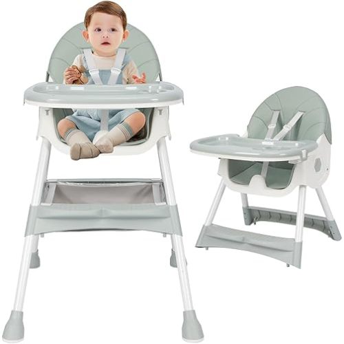 2-in-1 High Chair, Convertible High Chair for Babies and Toddlers, Light Weight Portable Highchair