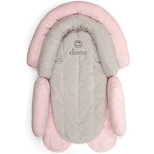 Diono Cuddle Soft 2-in-1 Baby Head Neck Body Support Pillow for Newborn Baby Super Soft Car Seat Insert Cushion, Perfect for Infant Car Seats, Convertible Car Seats, Strollers, Gray/Pink