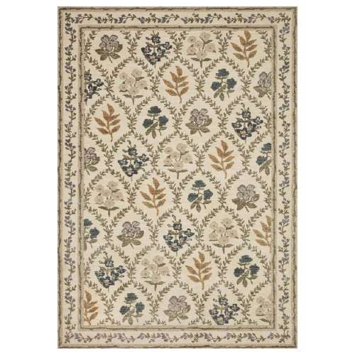 Rifle Paper Co. x Loloi Fiore FIO-04 3'2" Round Ivory Area Rug