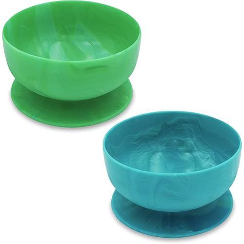 ChooMee Silicone Baby Suction Bowls | Non Slip Extra Strong Suction Base with Durable and Firm Bowl | Ideal for Infant and Toddler Baby Led Feeding | Small 2 CT