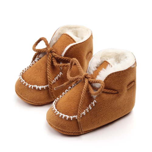 Rollback Of The Day Juebong Winter Baby Cotton Boots For Boys And Girls Baby Shoes Plush Warm Snow Shoes Soft Soled Baby Walking Shoes,Khaki,6