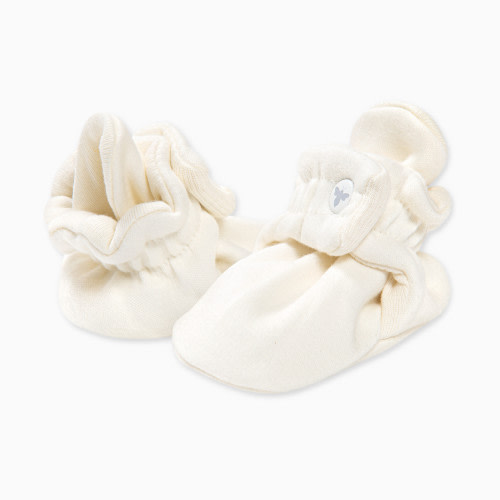 Burt's Bees Baby Organic Cotton Booties - Eggshell White, 3-6 M