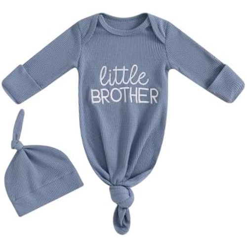 Newborn Boy Girl Coming Home Outfit Baby Infant Sleeper Gown Nightgown Outfits Cute Fall Winter Pajamas and Hat
