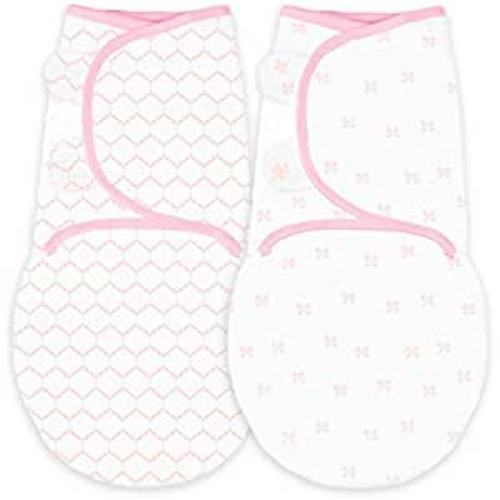 Amazon.com: Amazing Baby Swaddle Blanket with Adjustable Wrap, Set of 2, Tiny Bows and Lattice, Pink, Small