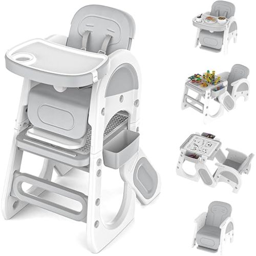 Baby High Chair,High Chairs for Babies and Toddlers| Studying Table| Table and Chair Set | Building Block Table | Toddler Chair with Safety Harness,Adjustable Seat Back&Footrest