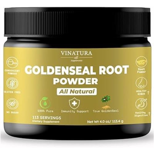 Goldenseal Root Powder - 4 oz, 113 Servings *USA Made & Tested* Pure Natural Goldenseal Root Powder Supplement