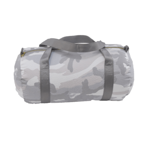 Grey Camo Seersucker Roll Duffel