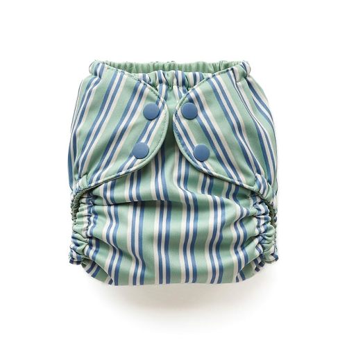 Esembly Cloth Diaper Cover, Sunday Stripe, Size 2 (18-35lbs)