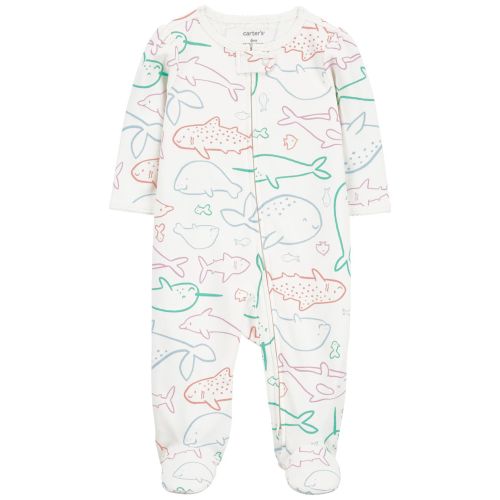 Baby Whale Zip-Up Sleep & Play Pajamas