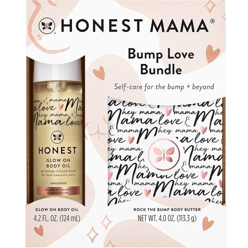 The Honest Company Honest Mama Body + Belly Bump Love Bundle | Moisturizing, Plant Based Oil + Stretch Mark Butter Cream