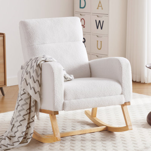 Isabelle & Max™ Anacely 28" Wide Rocking Chair with Solid Wood Leg and Footrest & Reviews | Wayfair