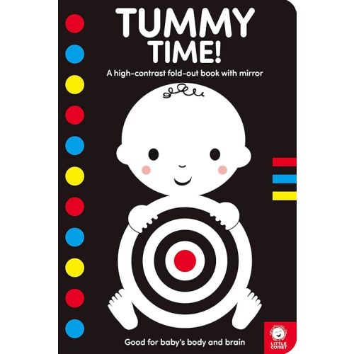 Tummy Time!: A high-contrast fold-out book with mirror for babies Board book – Picture Book, March 1, 2022