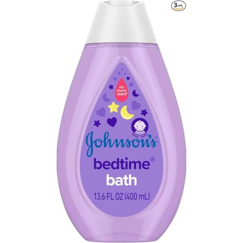 Johnson's Baby TearFree Bedtime Bath with Soothing NaturalCalm fl., Purple, Aromas, 13.6 Fl Oz (Pack of 3)