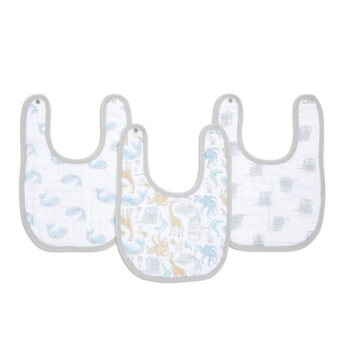 Natural History Cotton Muslin Snap Bib | 3pk | aden + anais