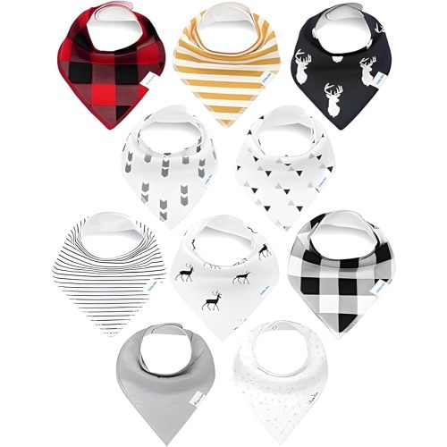 Premium Drooling Bibs or Bandana Bibs | Organic Cotton Toddler Bibs for Spit-Ups, Teething, Feeding Time
