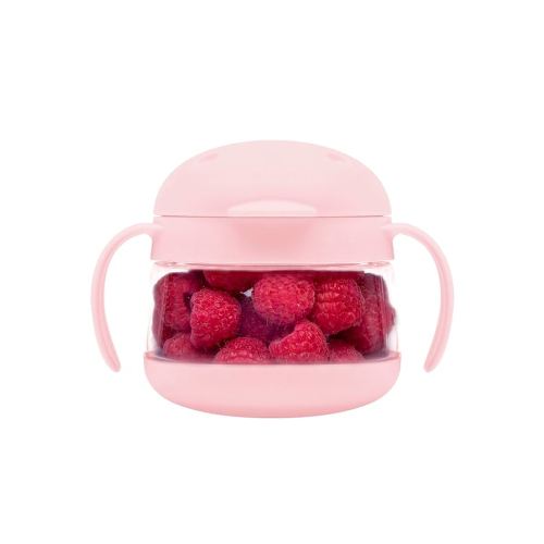 Ubbi Tweat No Spill Snack Container for Kids, BPA-Free, Toddler Travel Bowl, Blush Pink